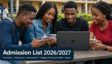 2026/2027 Admission Lists: All Schools That Have Released Admission Lists